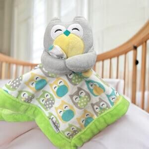 Carters Lovey Owl Security Blanket Plush 2016 Shower 14" Nursery Green 67039